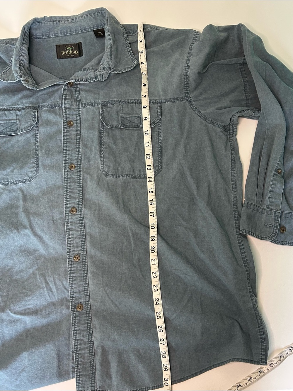 RedHead Men's Light Blue Casual Button-Down Shirt with Chest Pockets - Picture 6 of 6